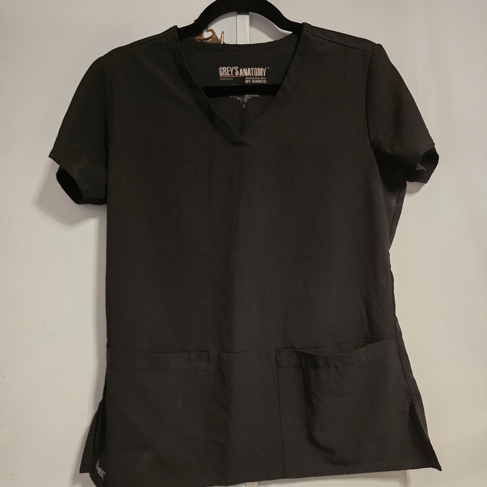 Grey's Anatomy Black Scrub top S